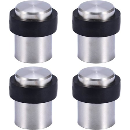 (Pakke med 4) Gulv dørstopp 4,5 cm rustfritt stål dørstopp