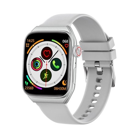 Harmaa monitoiminen älykello Bluetooth-puheluilla ja terveyden seurannalla