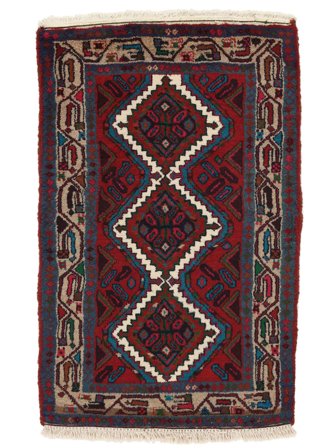 Tapis Asadabad 78X120 Noir/Rouge Foncé (Laine, Perse)
