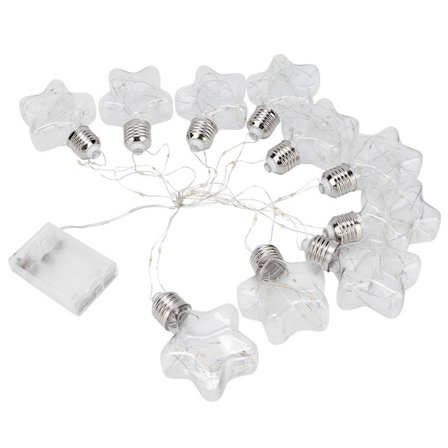 4,3 m lang 10 femspissede stjernepærer med 100 LED-pærer laget av kobbertråd KLB