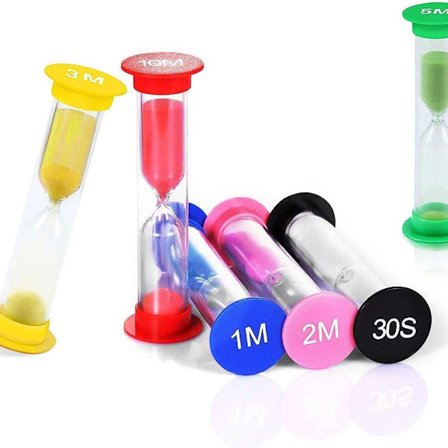 Sandklokke med ulike farger, sett med sandklokker