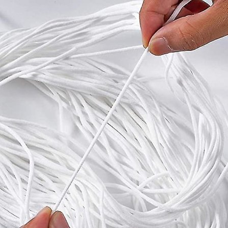 3mm 50m Rund Elastisk Snøre Hvid Elastisk Snøre Sybånd