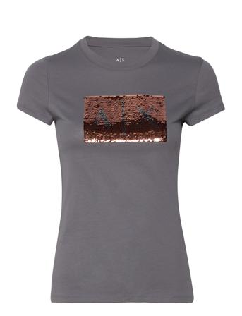 T-Shirt T-shirts & Tops Short-sleeved Grå Armani Exchange*Betinget Tilbud
