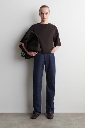 COS Femme T-Shirt Oversize Silhouette Carrée En Coton in Marron