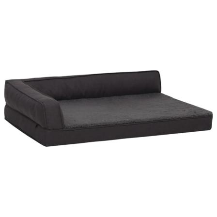 Vidaxl Ergonomisk Hundmadrass 75x53 Cm Linnelook Fleece Svart Svart