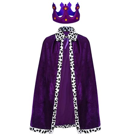 Mub- Halloween Kappe Konge Prins Forældre-barn Fest Forestilling Rød Blå Lilla Jul Kappe Cape Cosplay Som Billedet Viser