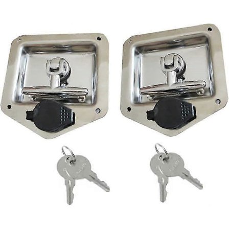 T Håndtak Lås Bobil Lastebil Dør Verktøykasse Lås Erstatning med Nøkler Pakning Rustfritt Stål T-