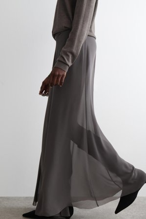 COS Transparentna Spódnica Maxi in Szary