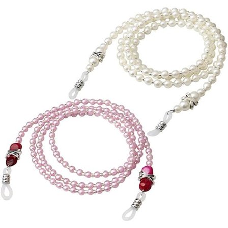 2PCS Eyeglass Chains Holders Beaded Glasses Cord, Anti-slip Glasses Neck Cord Sunglasses Strap