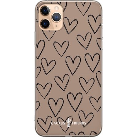 Yhteensopiva Puhelinkuori Apple Apple iPhone 11 Pro Max Cactus and Friends - Earthy Sketch Hearts