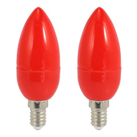 2x LED-ljusstake Ljusstake Glödlampor Röd Lyckolampa Gudsljus Energisparande Ljusstake, e14