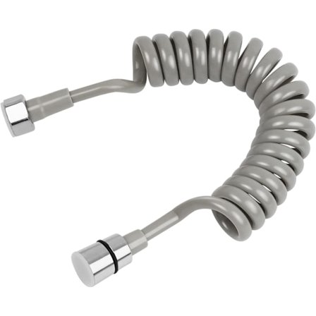 Teleskopisk bruseslange, 2 meter badeværelsesfjeder slange, spiral slange i rustfrit stål, lang slange kompatibel med sprøjte, toilet, bidet, vandhane