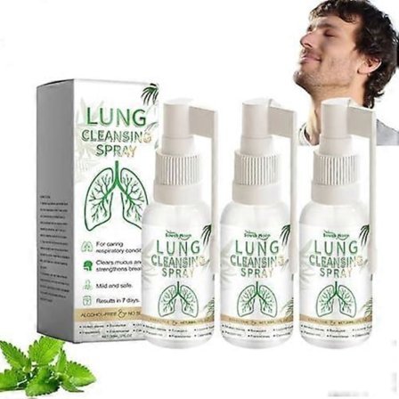 Lungrengöringsspray, Herbal Lungrengöringsspray 30ML, Avancerad Lungrengöringsspray, Lungspray, Kraftfullt Lungstöd, Daglig Användning GS 3 st