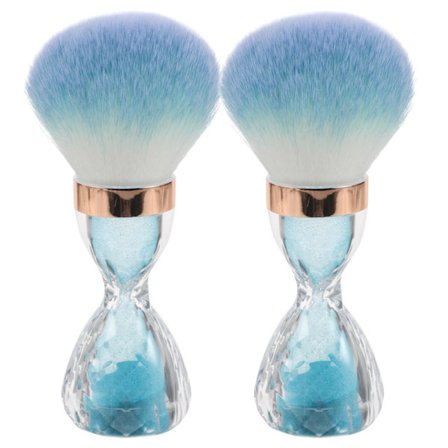 2 st Nagelborste för damm Borttagningsborstar för akrylnaglar Pulverborttagare Manikyrborste Rengöringsverktyg Nagelkonstborste Himmelsblå