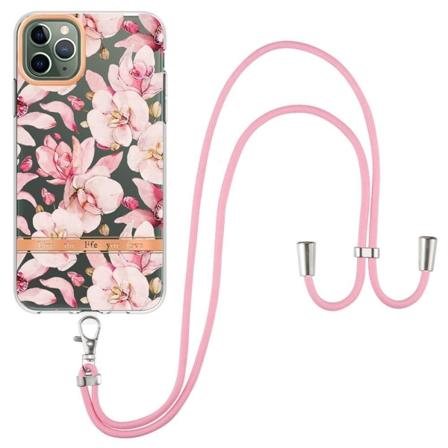 Ohut ja kestävä pehmeä kansi, jossa on kiinnityslenkki iPhone 11 Pro Max -puhelimelle - Vaaleanpunainen Gardenia Pink