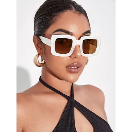 Brown and white sunglasses