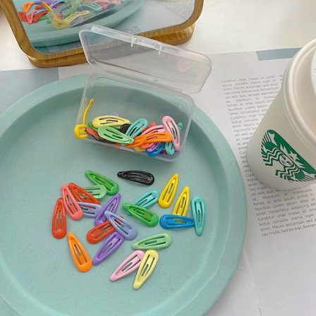 50 Macron Färgade Bebis -3 cm Metallhårklämmor för Barn - Mini Hårklämma