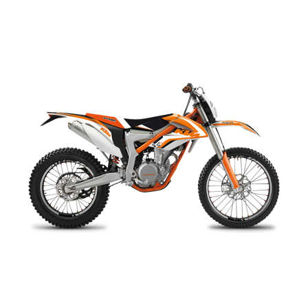 Kit Adesivi Completo Blackbird Dream 4 con Coprisella Arancio-Nero-Bianco - KTM Freeride 250R 2014-2019