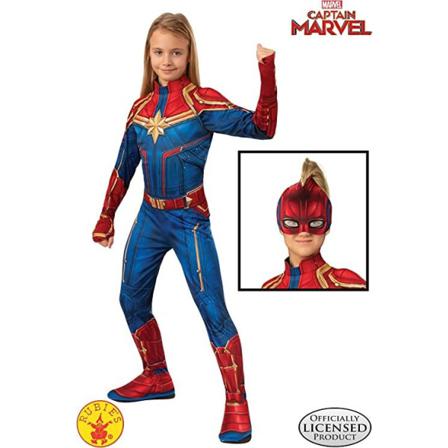 Barndräkt, Captain Marvel Barn Maskeraddräkt Halloween Multicolor 140