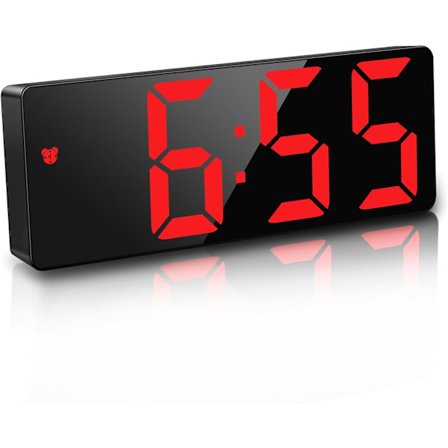 Digital väckarklocka, 6,7 tum LED-digital klocka sängbord väckarklocka M