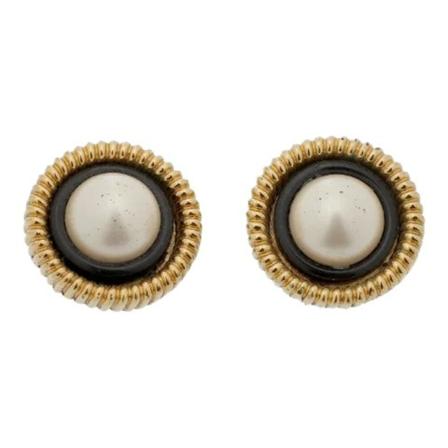 Chanel Vintage Pre-owned Ear Clips gul, Dam Vintage Smycken, Dam, Storlek: ONE SIZE