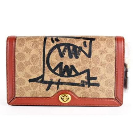 Coach Pre-owned, Pre-owned Canvas crossbody-bags Beige, Dames, Maat:ONE Size