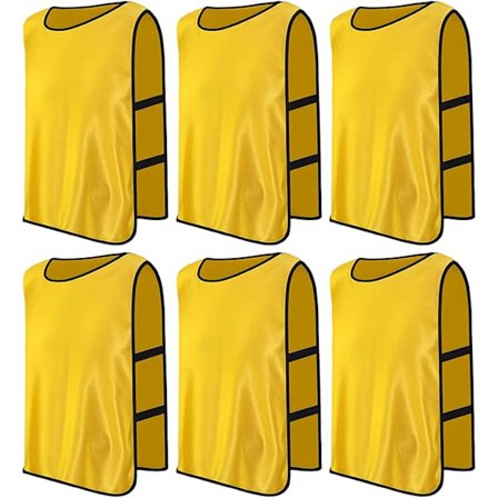 6 stk. Fotballvester, Trening Fotball Seddel, Scrimmage Treningsvest, Gjenbrukbar Sport Sele, Størrelse XL