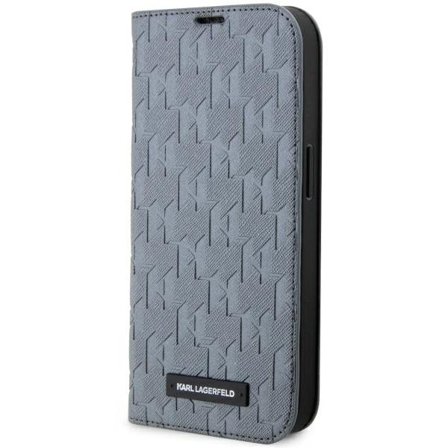 Karl Lagerfeld KLBKP14XSAKLHPG iPhone 14 Pro Max 6.7" hopea Saffiano Monogrammi kirjahylly