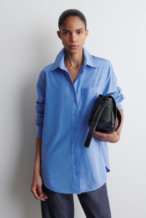 COS Femme Chemise Ajustée En Coton Pima in Bleu