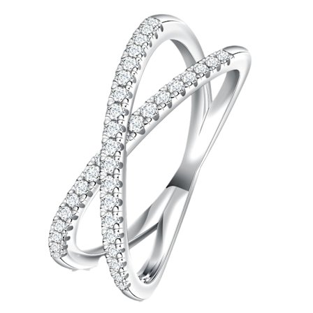 Moissanite 925 sterling silver ring dammode X-formad korsring damkorsring