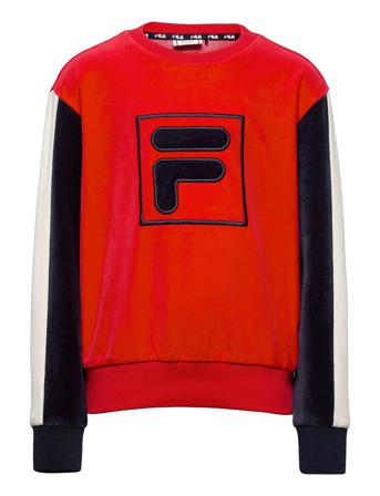Linda Blocked Cropped Crew Neck Sweat-shirt Genser Rød FILA