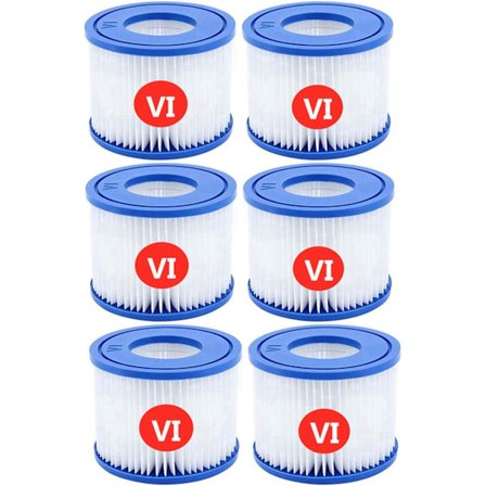 Erstatningsfilterpatroner for Bestway VI, for Lay-Z-Spa Miami, for Coleman SaluSpa Filter 90352E Poolfilter (6-pakning)