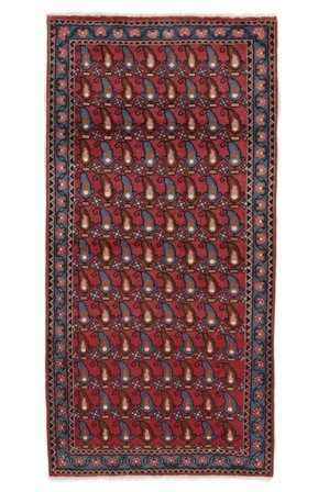 Hand Knotted Persian Mahal Rug 76X155 Black/Dark Red