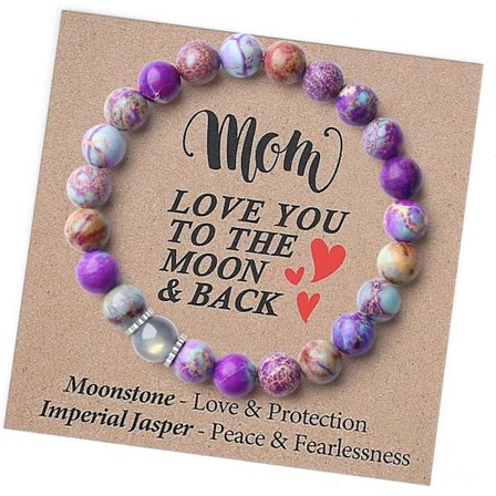 Naturlige ædelstensarmbånd gaver til datter, mor, søster, niece, tante, kone, kæreste