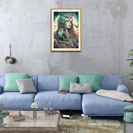 (30X40cm, Elf 5) Diamantkonst Elf, DIY Diamantmålning Skog, Fu