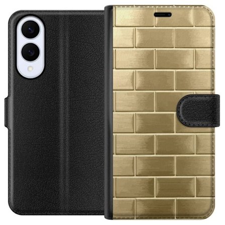 Plånboksfodral till Samsung Galaxy S25 Edge med Gyllene Murstenar