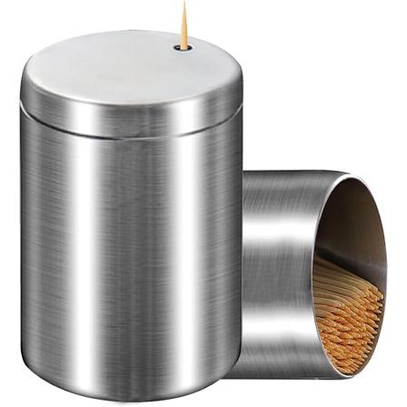 Galaxy Tandpetare Dispenser i Rostfritt Stål, Behållare för Tandpetare Silver