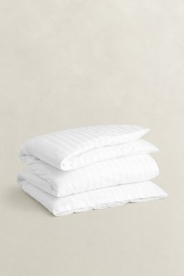 GANT - Stripete enkeltdynetrekk i sateng 140x200cm og 140x220cm white