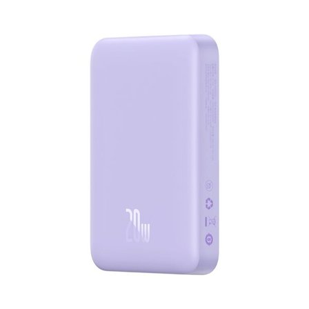 Baseus Magnetisk mini-induktiv powerbank 10000mAh 20W - Lila + USB-C - USB-C-kabel