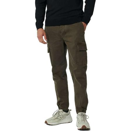 No Excess Pants cargo garment dyed stretch dark bottle , Groen , Heren , Maat: 2XL
