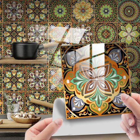 10 sæt mandala vægklistermærker i PVC, vandtætte