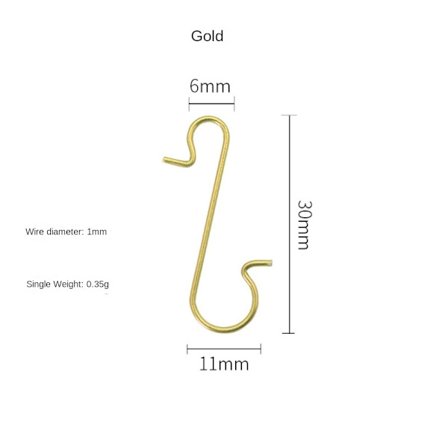 100 STK Metal Krog Holder S-formet krog GULD 100 STK 100 STK