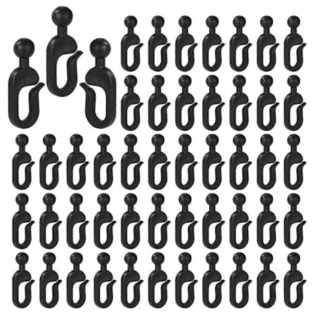 50 stk. plastik kroge til pavillon gardiner, glidende gardinskinnekroge til myggenet og udendørs baldakintelte