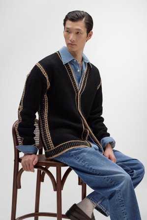 August Cardigan Herr Svart