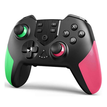 NO.4 Trådløs spillkontroller for Nintendo Switch, Bluetooth Gamepad Joystick med vekkerklokke, makroprogrammering, vibrasjon, gyroskop