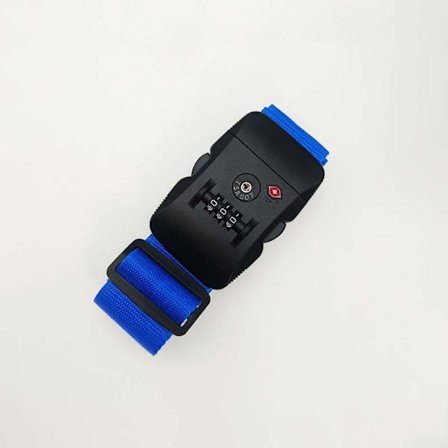 Globalt reisetilbehør - Bagasjerem med integrert 3-sifret kombinasjonslås TSA, 185 cm, blå (Midnight Blue)