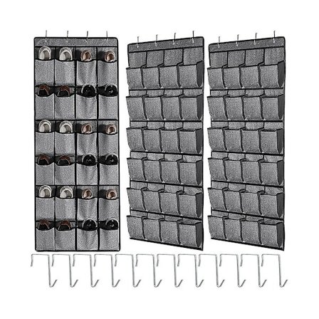 Over The Door Hylde Med 24 Stofflommer Til Hængende Skab Opbevaring Mænd Kvinder -