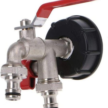 Ekstern hanekasse med dobbelt udgang, dobbelt ventiler 1/2 tommer udgangsdiameter