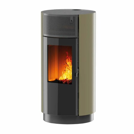 Stufa a pellet Girolami Round 9 8 kW ad aria WiFi - Verde