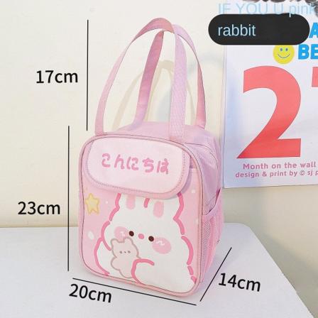 Bärbar Lunchpåse Praktisk Kreativ Söt Insulerad väska Pink Rabbit